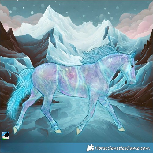 Horse Color:Thunderstruck Watercolor White Spotted Silver Bay Ice 