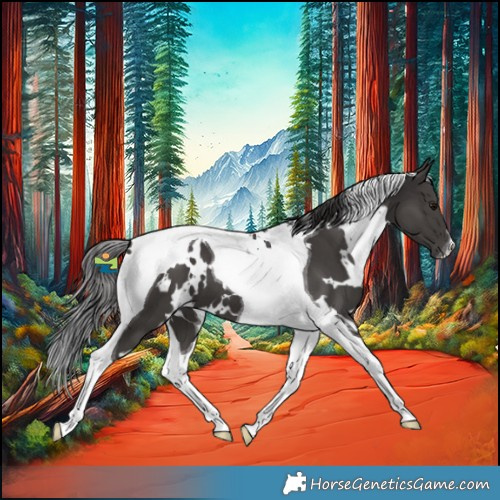 Horse Color:White Spotted Smoky Black Tobiano 