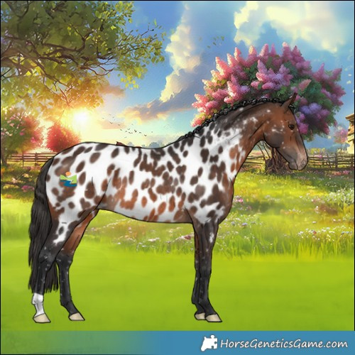Horse Color:Brown Near Leopard Rabicano 