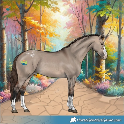 Horse Color:Bay Dun Mushroom Varnish Rabicano