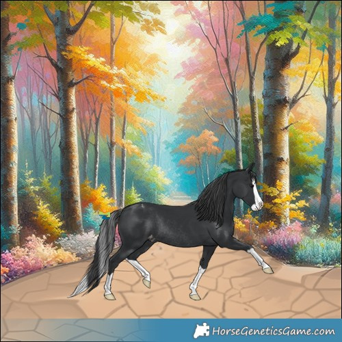 Horse Color:Black Splash Varnish Rabicano 