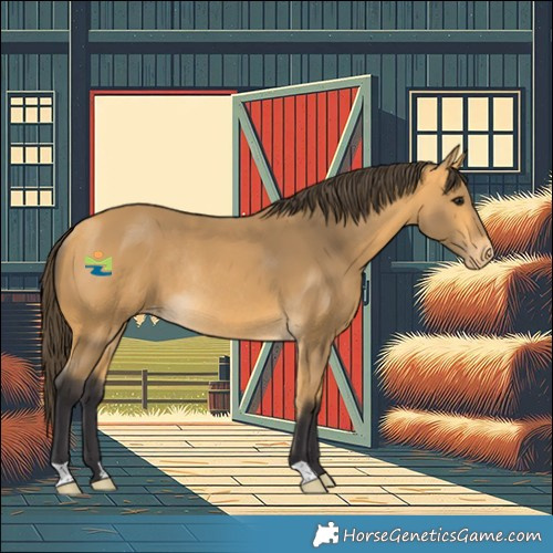 Horse Color:Buckskin Varnish Rabicano