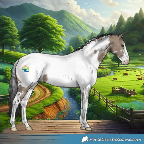 Horse Color:White Spotted Brown Dun Sabino Snowcap 