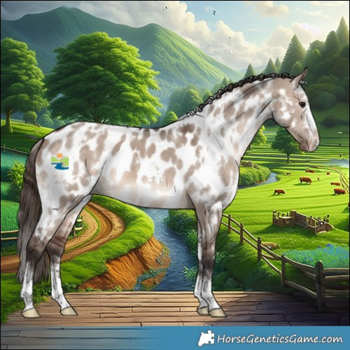 Horse Color:White Spotted Brown Dun Mushroom Near Leopard