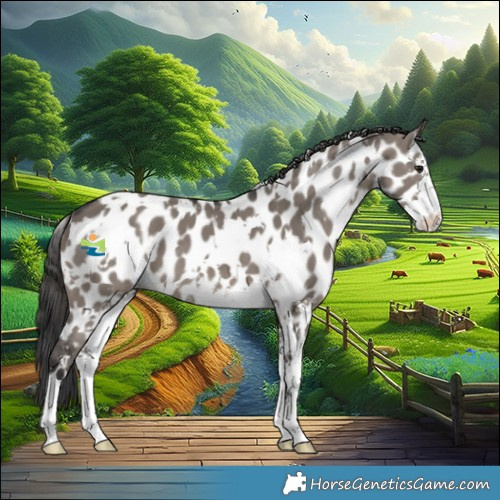 Horse Color:White Spotted Grullo Mushroom Sabino Near Leopard 