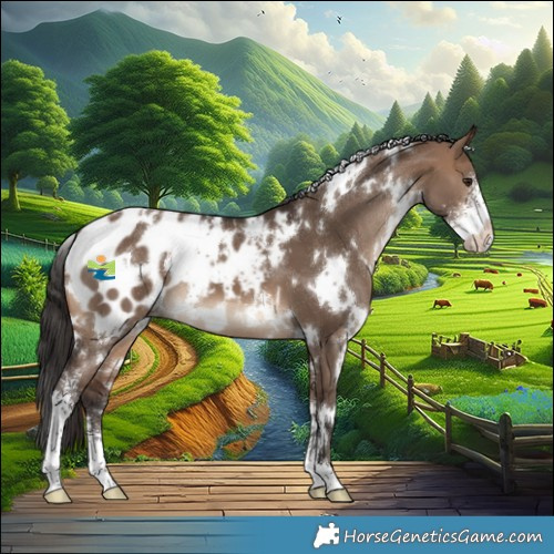 Horse Color:White Spotted Brown Dun Sabino Blanket 