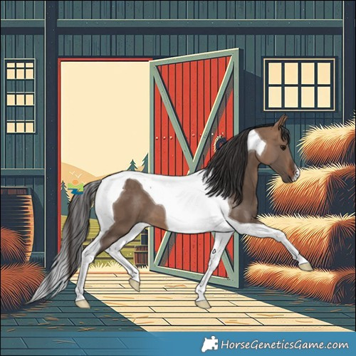 Horse Color:Bay Dun Tobiano 
