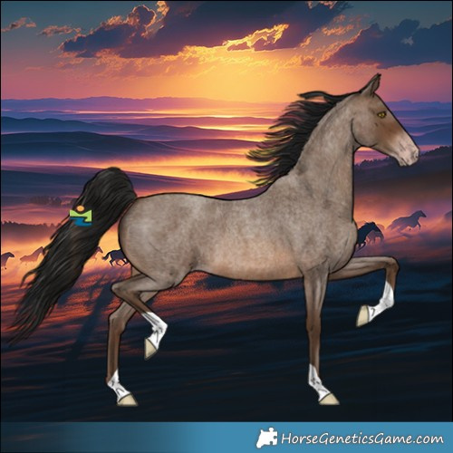 Horse Color:Gray Sable Champagne Roan 