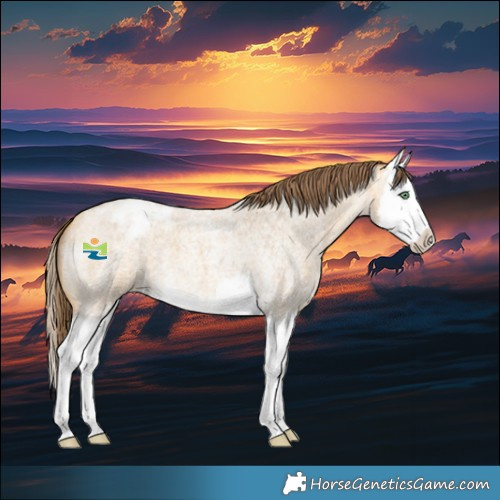 Horse Color:Amber Cream Champagne Roan Splash Varnish 