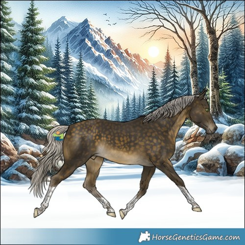 Horse Color:Silver Buckskin Tobiano 