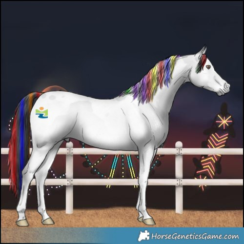 Horse Color:Painted Bay Chinchilla Onyx Tobiano 