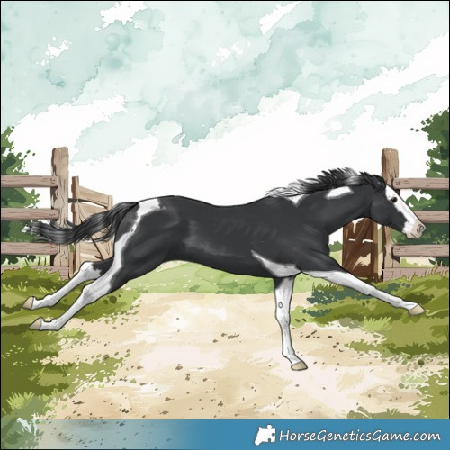 Horse Color:Black Splash Tobiano
