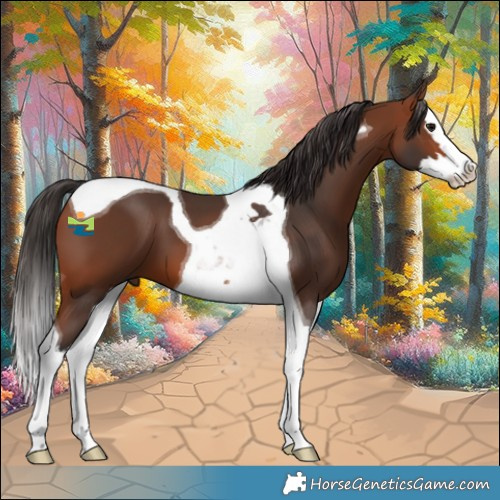 Horse Color:Bay Splash Tobiano