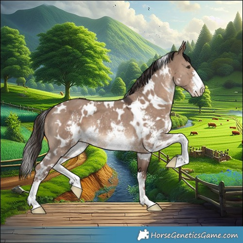 Horse Color:White Spotted Liver Red Dun Sabino Varnish 