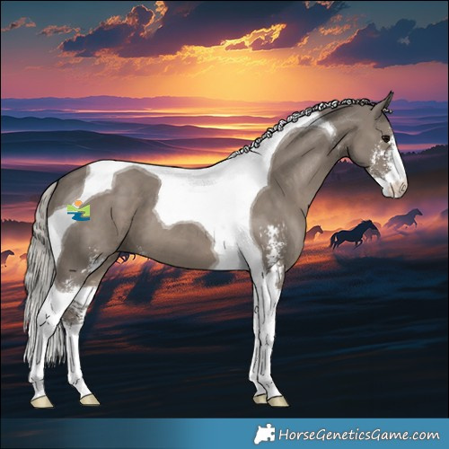 Horse Color:Silver Grullo Sabino Tobiano 