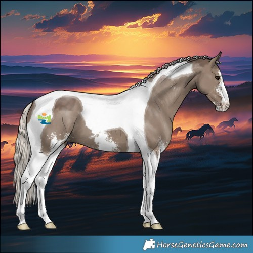 Horse Color:Silver Grullo Sabino Tobiano