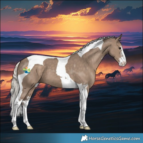 Horse Color:Silver Grullo Sabino Tobiano 
