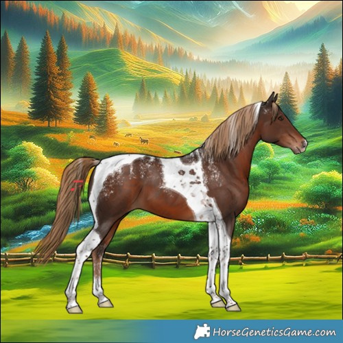 Horse Color:Powder White Liver Chestnut Tobiano 
