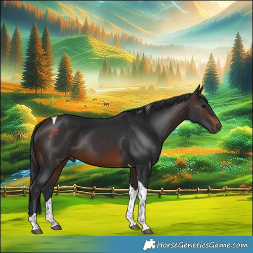 Horse Color:Brown Tobiano 