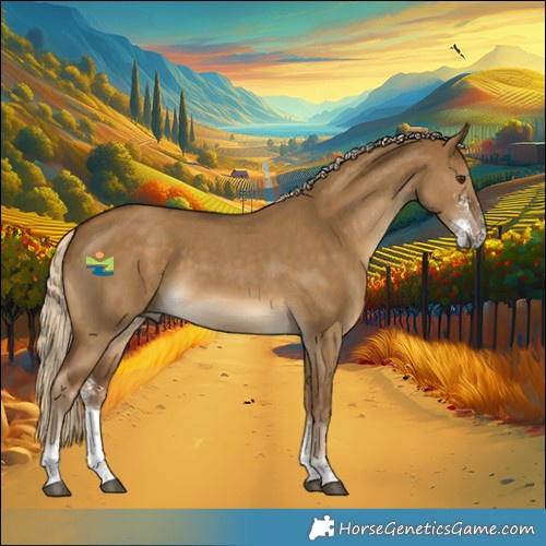 Horse Color:Chocolate Palomino Dun Sabino 