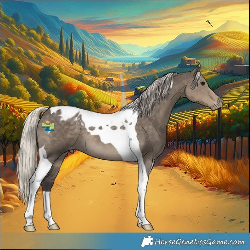 Horse Color:Silver Smoky Grullo Tobiano Varnish