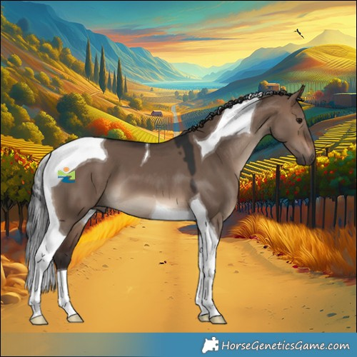 Horse Color:Brown Dun Tobiano
