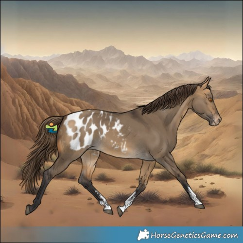 Horse Color:Buckskin Dun Sabino Blanket 