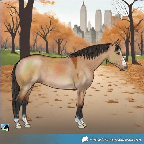 Horse Color:Bay Dun Rabicano 