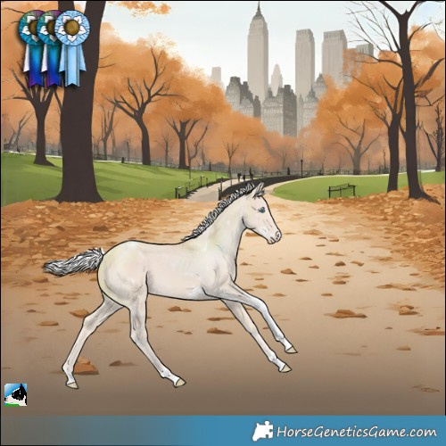 Horse Color:White Spotted Silver Smoky Creme Tobiano Frame Rabicano