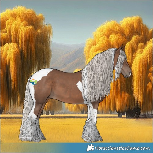 Horse Color:Silver Black Tobiano