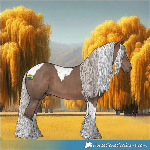 Horse Color:Silver Black Tobiano