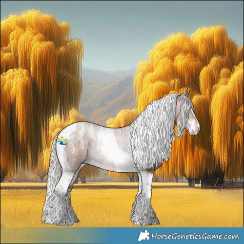 Horse Color:Powder White Silver Black Tobiano 