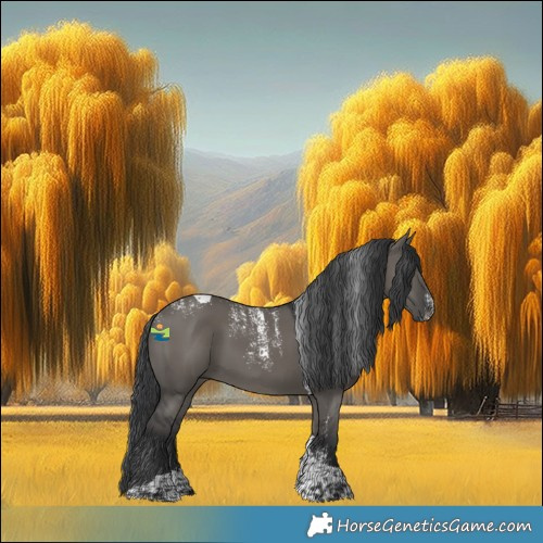 Horse Color:Powder White Grullo Tobiano 