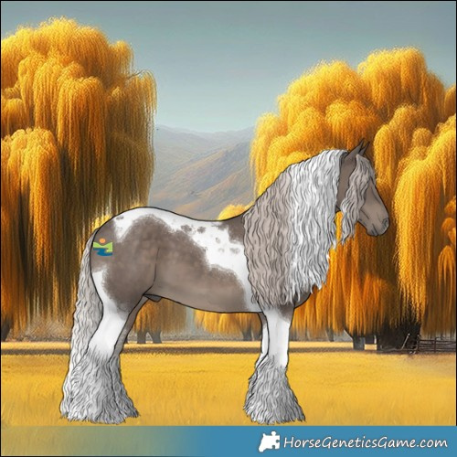 Horse Color:Silver Black Tobiano