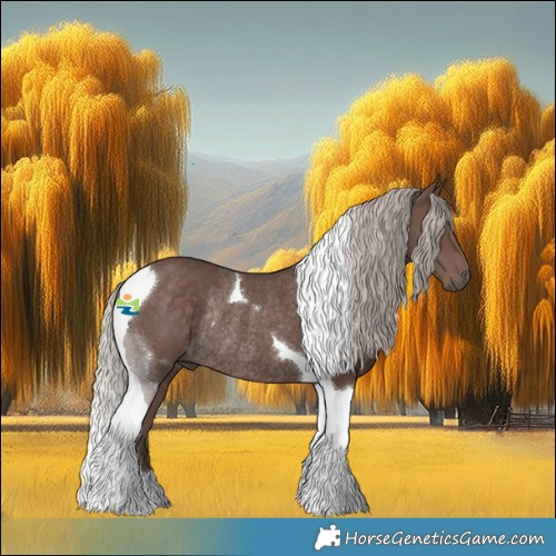 Horse Color:Silver Black Tobiano Rabicano 