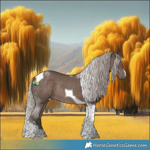 Horse Color:Silver Black Tobiano Rabicano