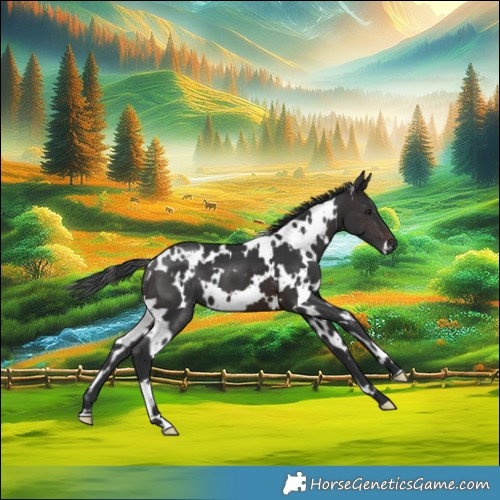 Horse Color:White Spotted Brown 