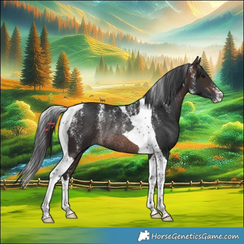 Horse Color:Powder White Brown Tobiano Rabicano 