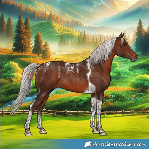 Horse Color:Powder White Silver Brown Tobiano Rabicano