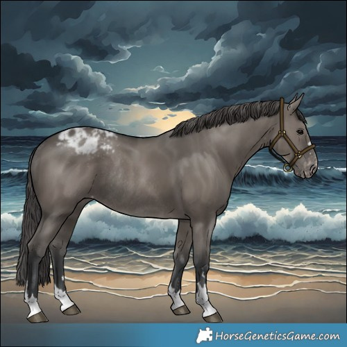 Horse Color:Grullo Varnish Rabicano 