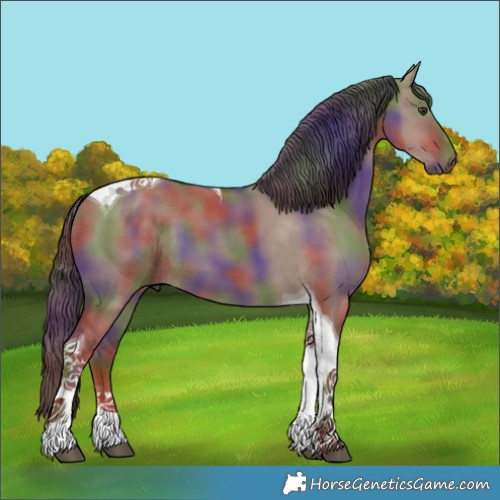 Horse Color:Nacre Liver Red Dun Tobiano 