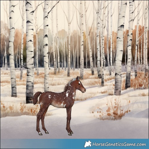 Horse Color:White Spotted Chocolate Brown Snowflake VarnishRabicano 