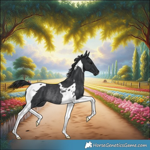 Horse Color:Black Tobiano Rabicano 