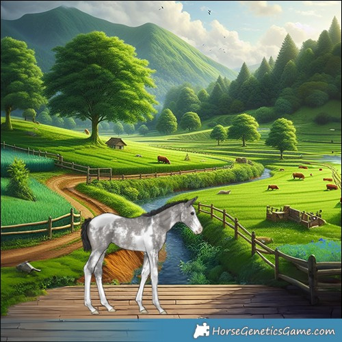 Horse Color:Grullo Sabino Tobiano Varnish