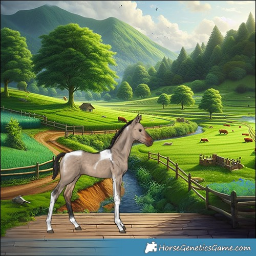 Horse Color:Bay Dun Tobiano 