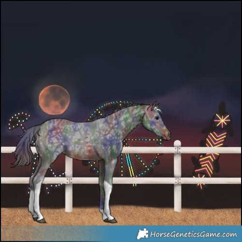 Horse Color:Nacre Brown Ice Tobiano 