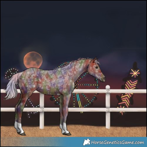 Horse Color:Nacre Silver Brown Ice Tobiano 
