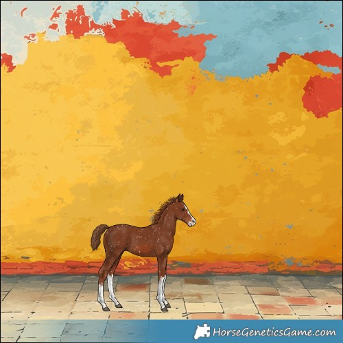 Horse Color:Chestnut Splash Snowflake Varnish