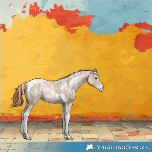 Horse Color:Powder White Red Dun Ice Tobiano Rabicano