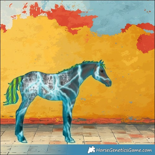Horse Color:Void Painted Thunderstruck Bay Ice Tobiano